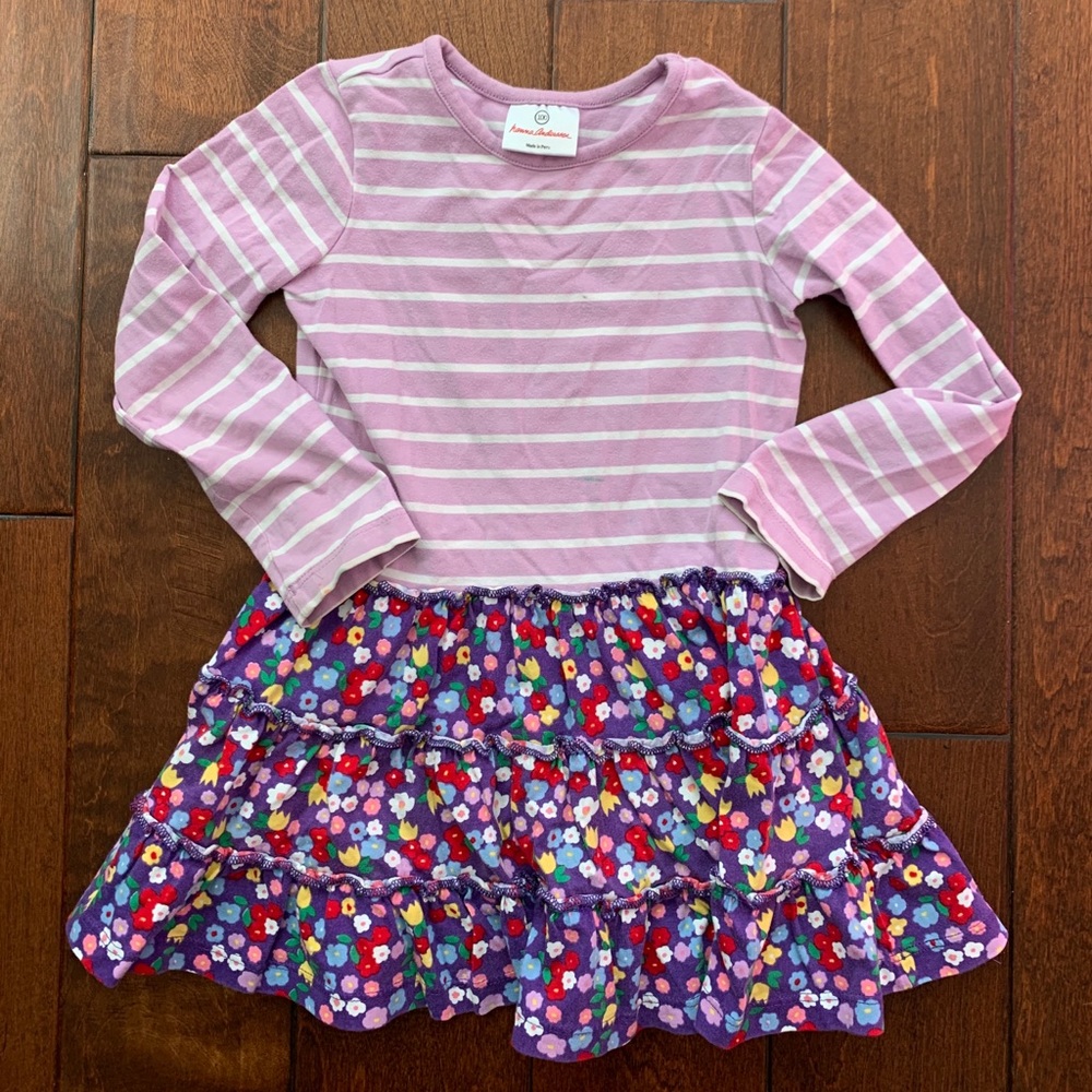 Hanna Andersson Lavender Tiered Dress Sz 100/4